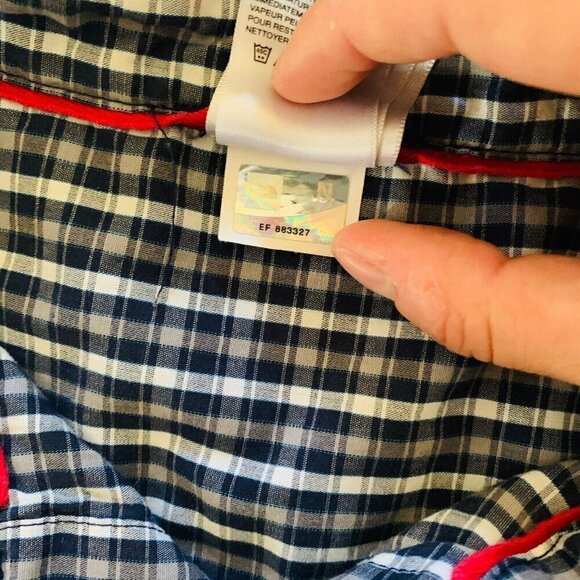 The North Face Mens Shirt Short Sleeve Plaid Blue Cotton Blend Size Large - Picture 9 of 12